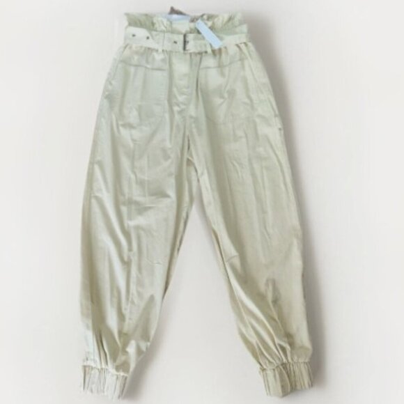 Abound Womens Paper Bag Jogger Khaki Pants High Waist Belted Pockets Size XS - Picture 8 of 8